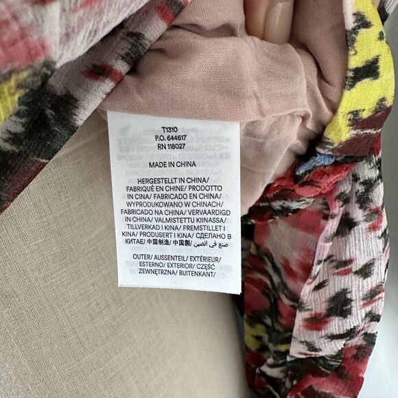 Boden Blouson Sleeve Floral Print Moire Bloom Cropped Top Open Back - Picture 7 of 13